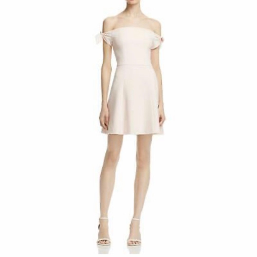 French Connection crepe off the shoulder dress